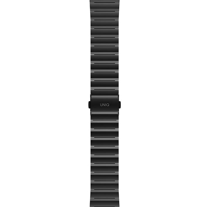 Sleek Apple Watch Stainless Steel Link Band by UNIQ on a white background.