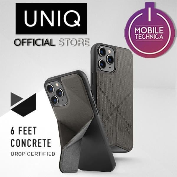 UNIQ Cases & Covers Apple iPhone 12 Pro Max / Black / with Urban Diamond Glass Protector w/ Applicator tray iPhone 12 Pro Max UNIQ Transforma Fold Case - Black