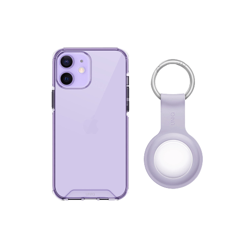 UNIQ Cases & Covers Purple / AirTags Combo x1 UNIQ iPhone 12 Clear Combat Case