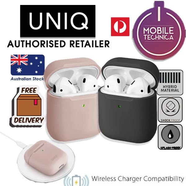 UNIQ Cases & Covers UNIQ Lino Silicon Apple Airpods 1 / 2 Case Grey, Pink