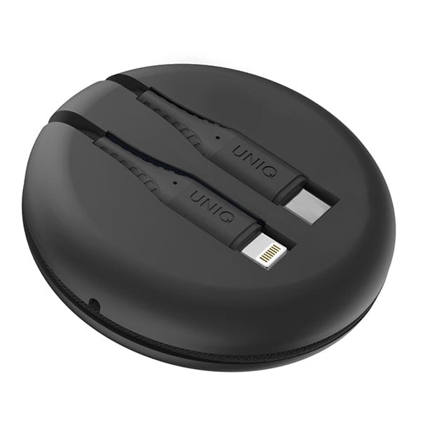 UNIQ Charging Cable UNIQ Smart Cable Organiser (1.2m USB-C to Lightning Cable) - Black