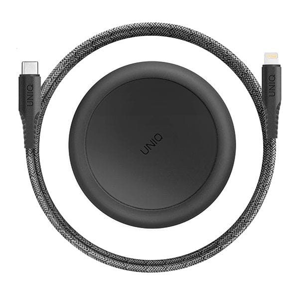 UNIQ Charging Cable UNIQ Smart Cable Organiser (1.2m USB-C to Lightning Cable) - Black
