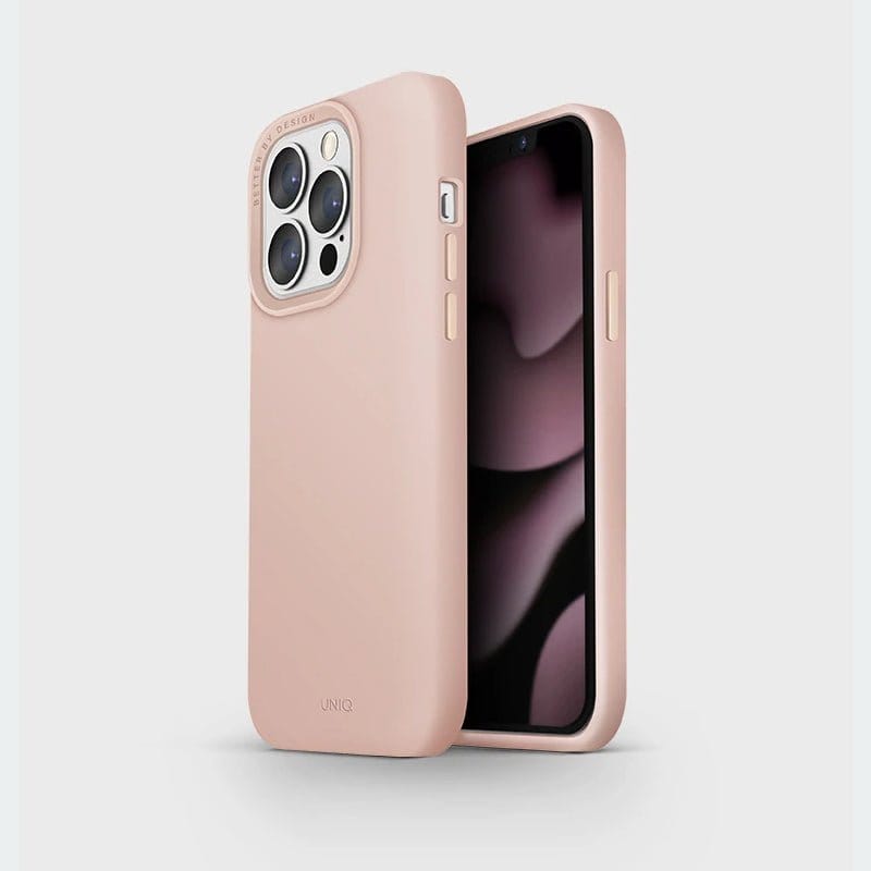 UNIQ Pink iPhone 13 Pro Case - Lino MagSafe Silicon Case