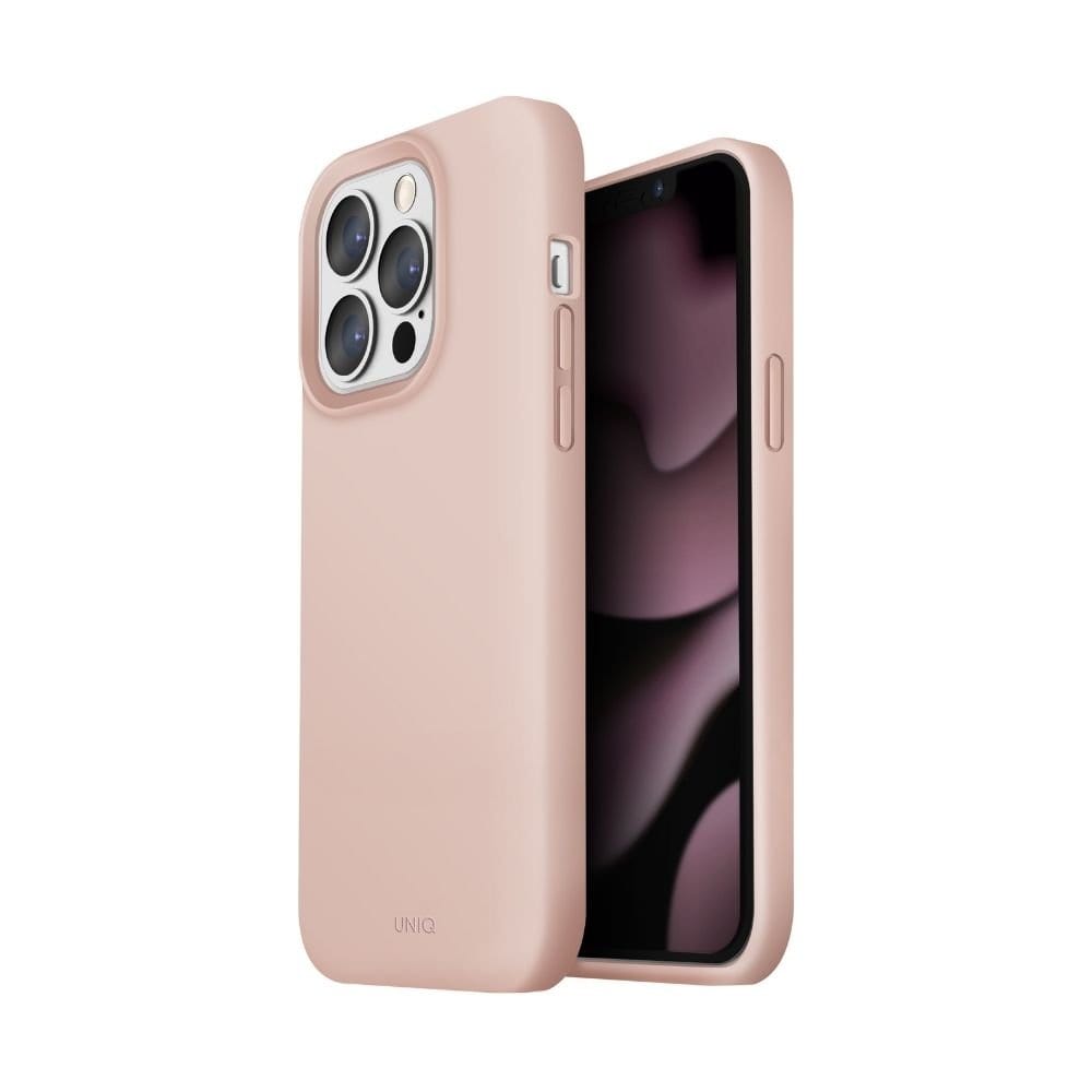 UNIQ Pink iPhone 13 Pro Case - Lino Silicon Case
