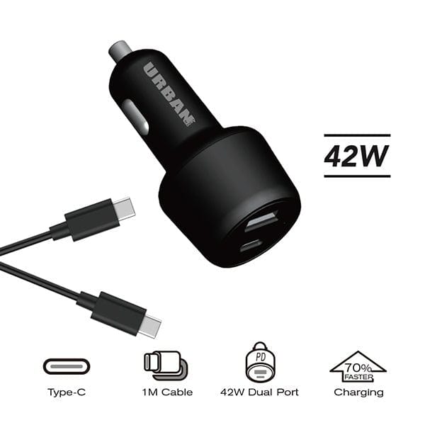 Urban 42W Car Charger Adapter + 1m C cable 42W PD Car Charger - 1m C Cable - Urban