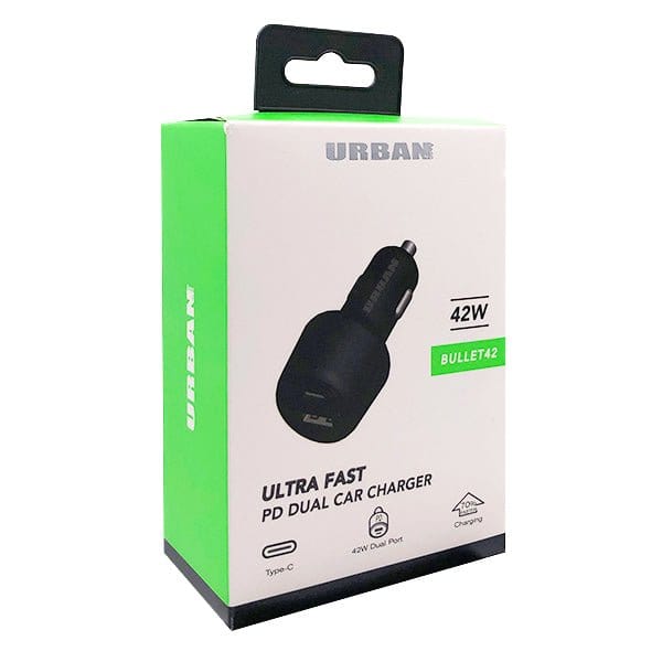 Urban 42W PD Car Charger - 1m C Cable - Urban