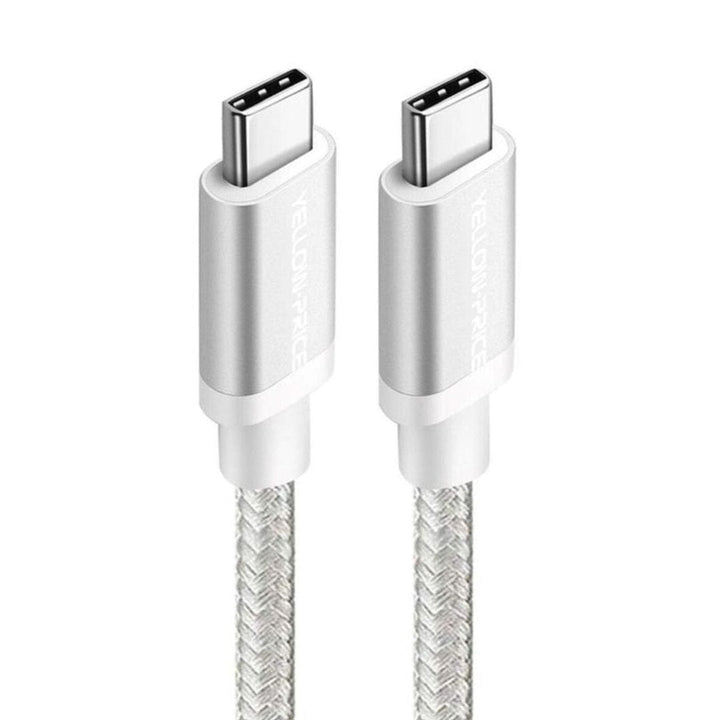 A durable and flexible braided Urban 100w USB-C Cable 1.2-metres with metallic connectors, supporting 100W standard charging from Urban.