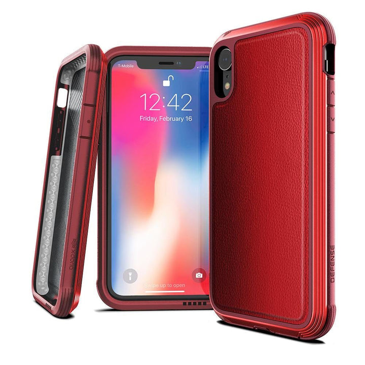 X-DORIA Cases & Covers Red Leather X-Doria Defense Lux PRO Case Apple iPhone XR Leather Case